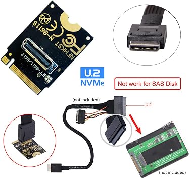 2230 PCI-E4.0 M.2 M-key Male to Oculink SFF-8612 SFF-8611 Host Vertical Adapter for NVME U.2 SSD eGPU External Graphics Card Dock