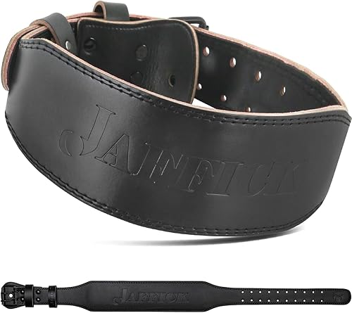 Jaffick Cinturón de levantamiento de pesas para cuero de 0.276 in, cinturón de gimnasio de alta resistencia, 4 pulgadas de ancho, fuerte
