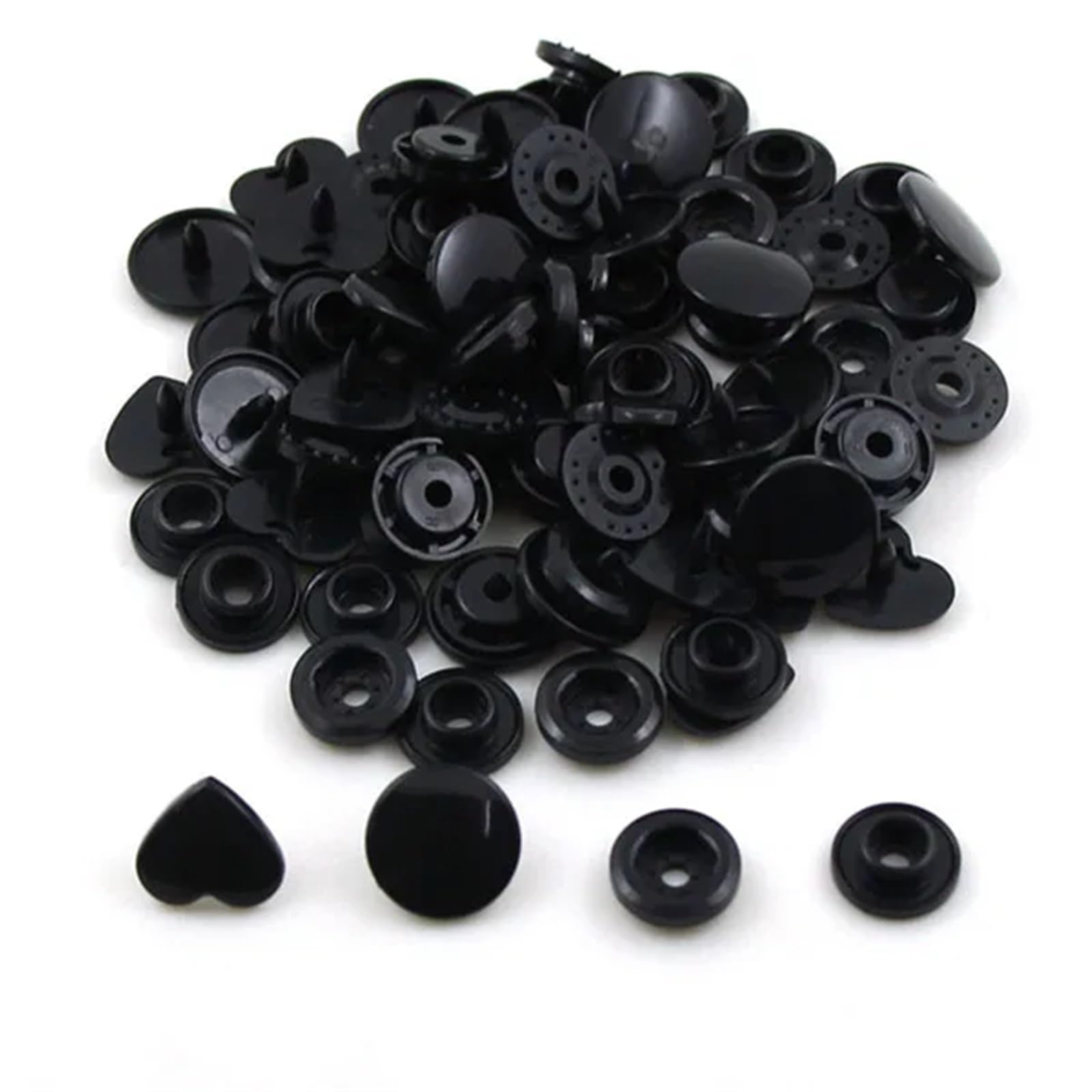 T5 Plastic Snap Buttons 200 Sets KAM Star Heart Decorative for Clothes Press Studs Fasteners Garment(B5)