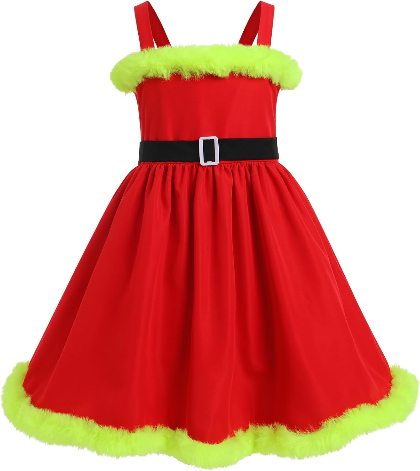 IBTOM CASTLE Christmas Dress for Kids Women Girls Gingham Dresses + Velvet Cape Mrs Santa Claus Fancy Dress Up Costume - Image 5