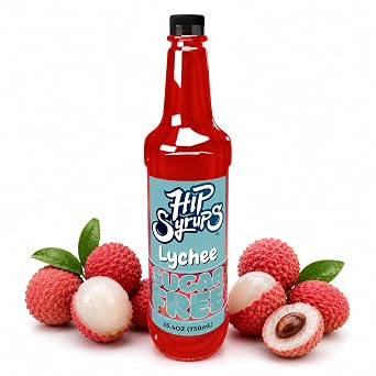 Hip Syrups Sugar Free Lychee Syrup, 25.4 fl oz | Flavoring for Water, Tea, Soda & More | Keto Friendly, Zero Calorie