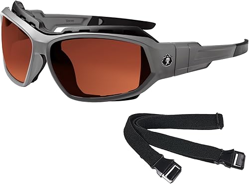 Miniatura 1 de Ergodyne Skullerz LOKI Convertible Polarized Safety Spoggles- Includes Foam Gasket and Strap to Convert to Goggle