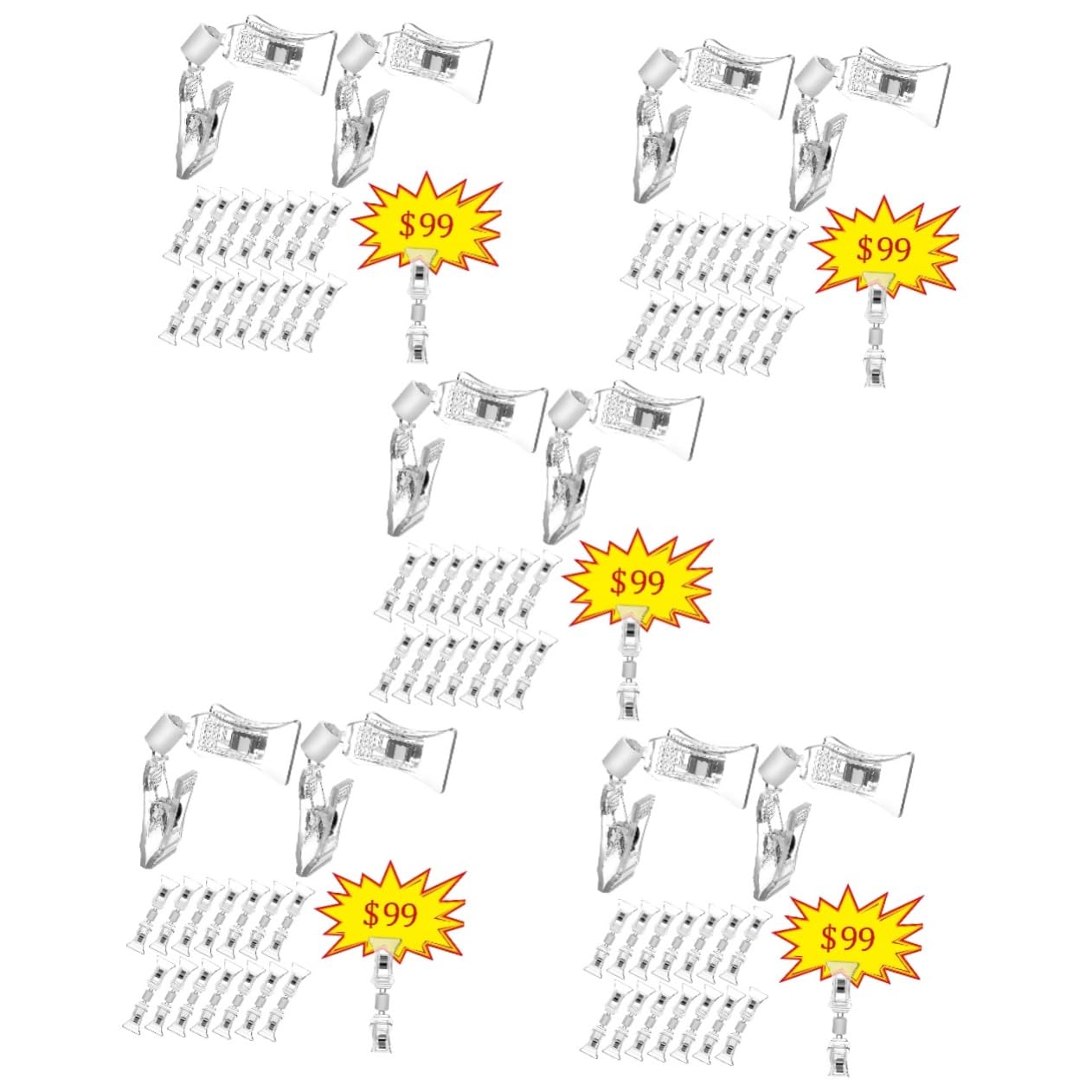 Mobestech 100stücke Transparente Clips Doppelseitige Für Preisschilder Etiketten Und Werbung Platzsparend Für Einzelhandel Büro Und Zuhause Klare Sichtbarkeit Vielseitig Einsetzbar