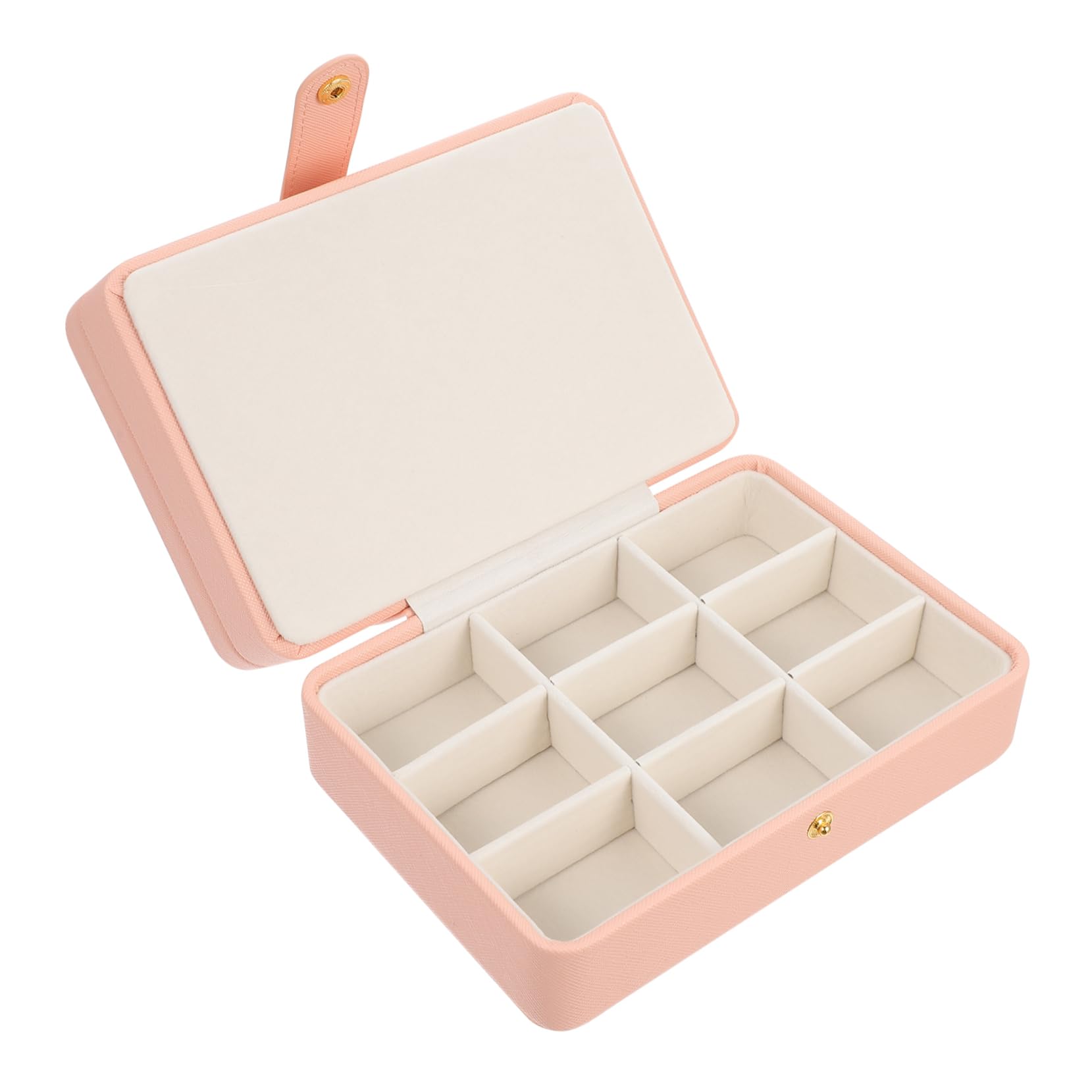 Boîte à bijoux voyage en cuir rose pour un rangement organisé