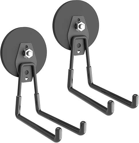 Ganchos magnéticos grandes y resistentes, ganchos magnéticos fuertes para herramientas de jardín, mangueras, correas, tablero de clavijas de acero,