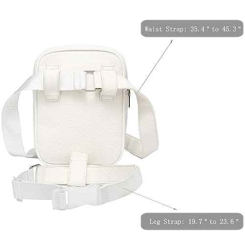 Miniatura 6 de YIKOEE Riñonera para mujer con caída en el muslo para piernas Blanco S Estilo