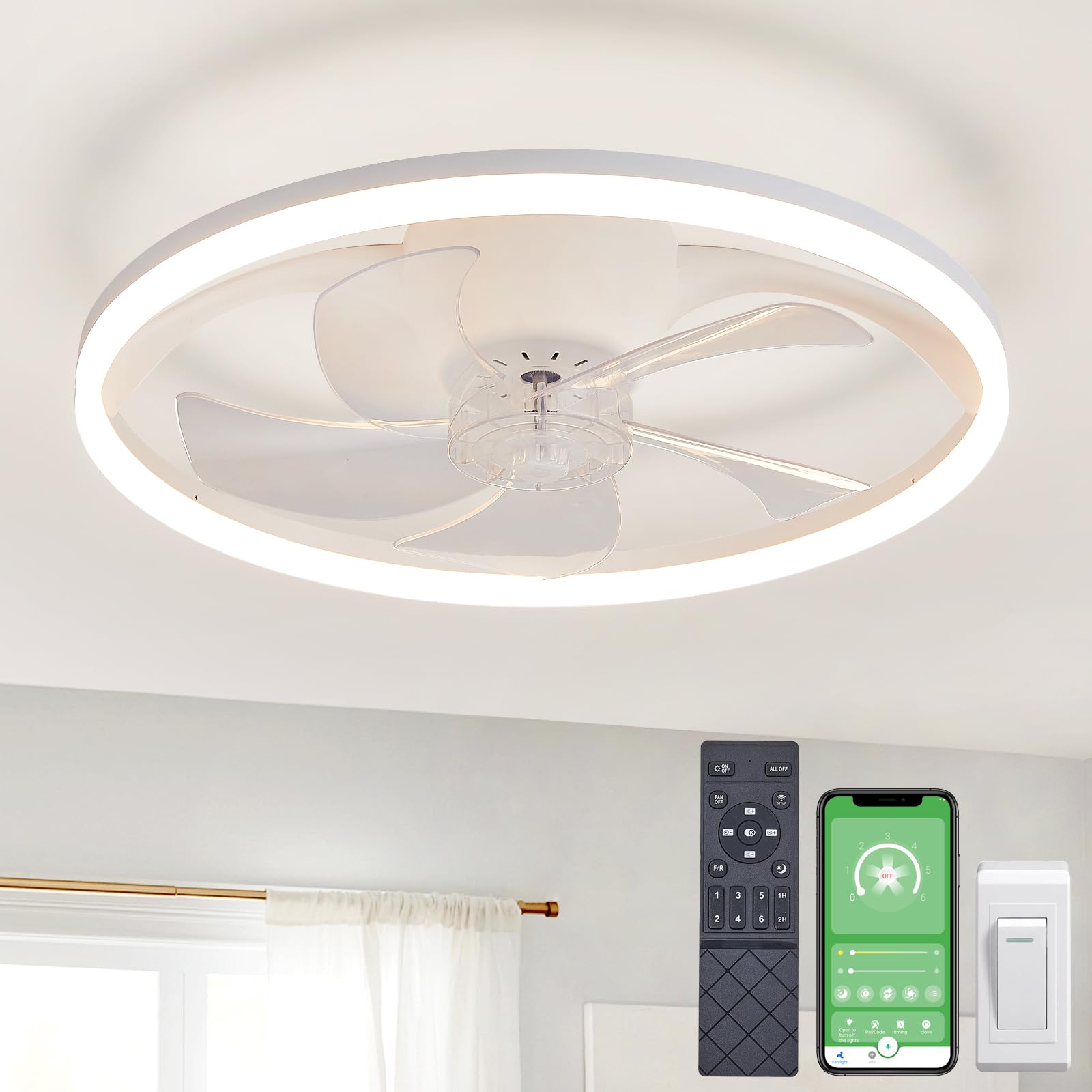 Ceiling Fans with Lights (White)