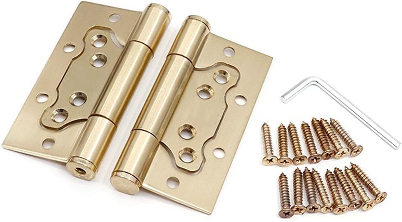 5-inch Buffer Hydraulic Hinge, Stainless Steel Automatic Opening and Closing Door, Invisible Door Spring Hinge(Red Bronze)
