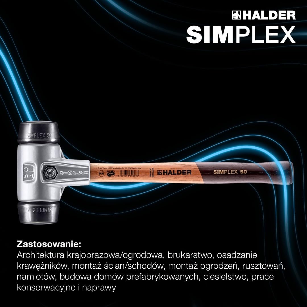 Halder 3102060" Simplex gumowy młot do twarzy, wielokolorowy, 60 mm