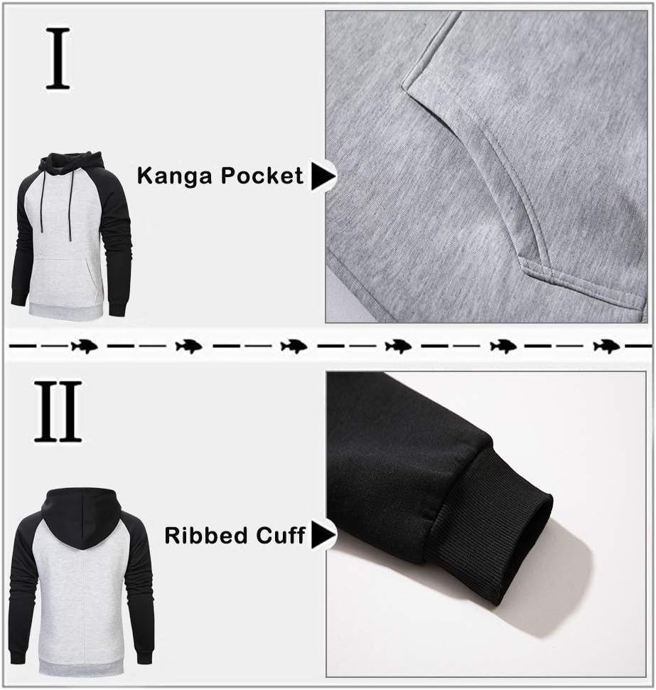 DUOFIER Hoodies for Men Pullover Hooded Sweatshirt with Kangaroo Pocket, 39Light Gray-2XL - Image 6