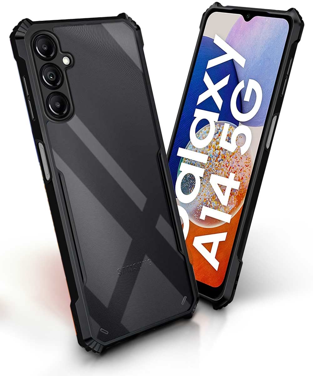 WOW IMAGINE Shock Proof Clear Back Case Mobile Cover for Samsung Galaxy A14 5G | A14 4G (Hard | Hybrid PC + TPU | Full Armour Device & Camera Protection | Black) (B0BYSZV6KD) Amazon Price History, Amazon Price Tracker