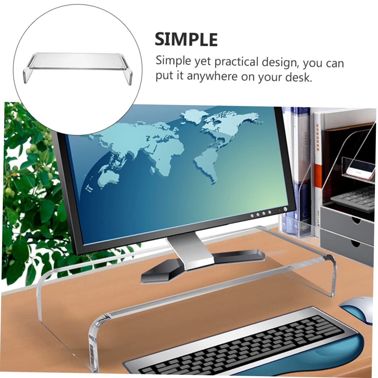 Stand per Scrivania Semplice e Pratico Supporto Alzata in Acrilico Bianco Migliora Efficienza Lavorativa e Riduce Affaticamento del Collo per Monitor per Casa e Scuola