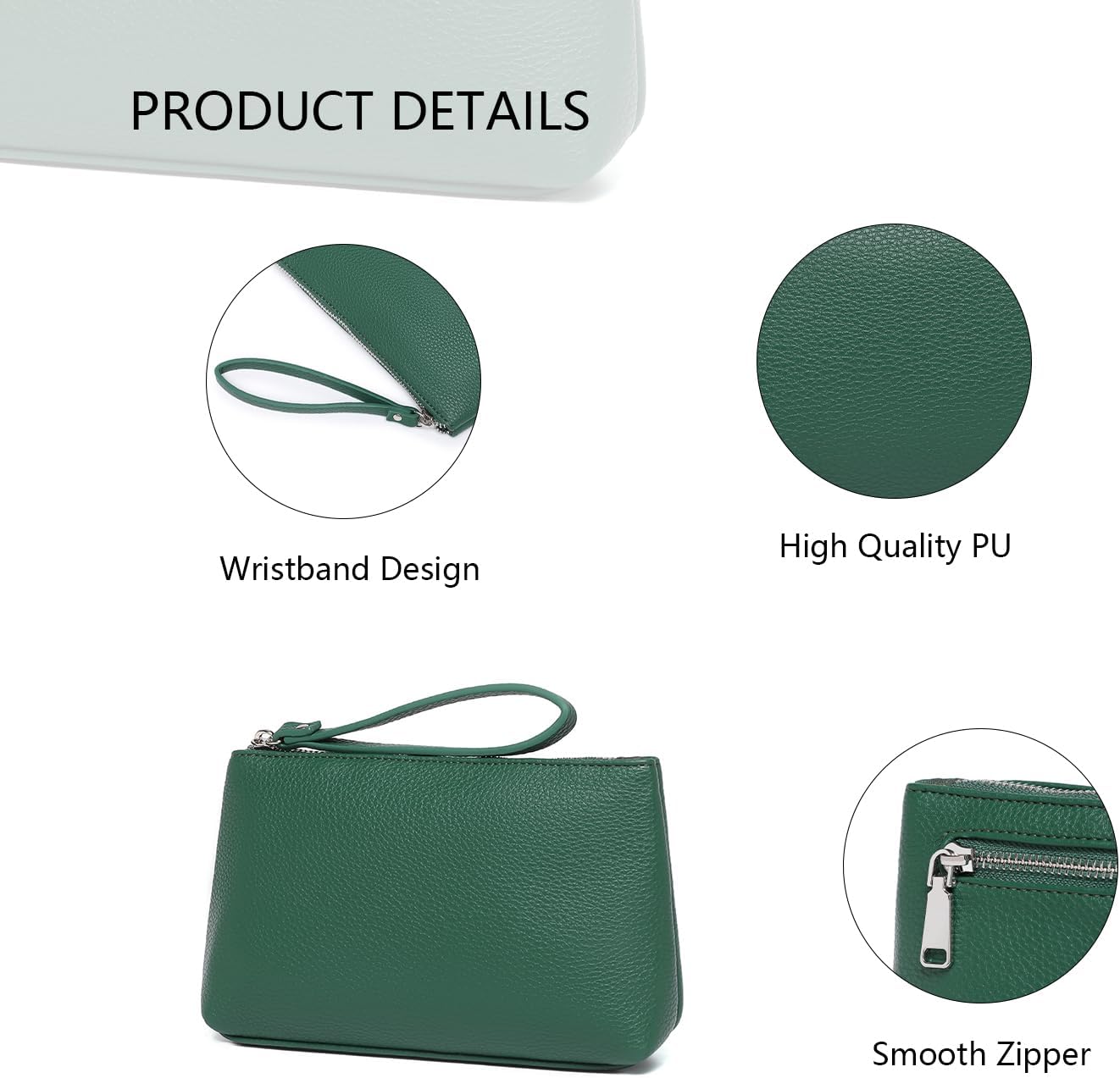 Nylon Wristbands Bag Makeup Pouch for Purse Waterproof Wristbands Bag with Zipper Pocket Credit Card Pouch - Image 4