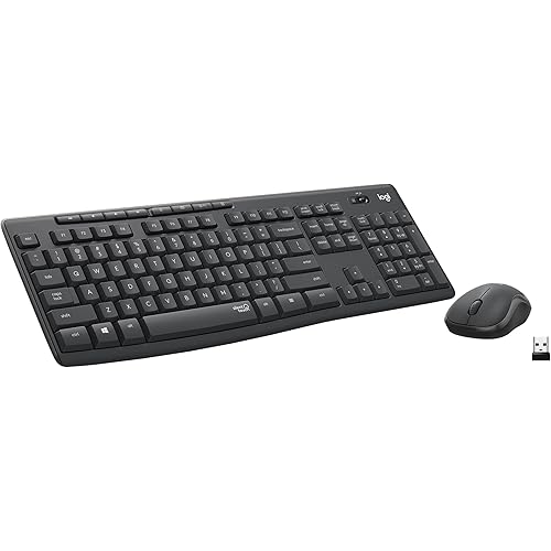 Logitech MK295 Wireless Mouse & Keyboard Combo with SilentTouch Technology, Full Numpad, Advanced Optical Tracking, Lag-Free Wireless, 90% Less Noise - Graphite