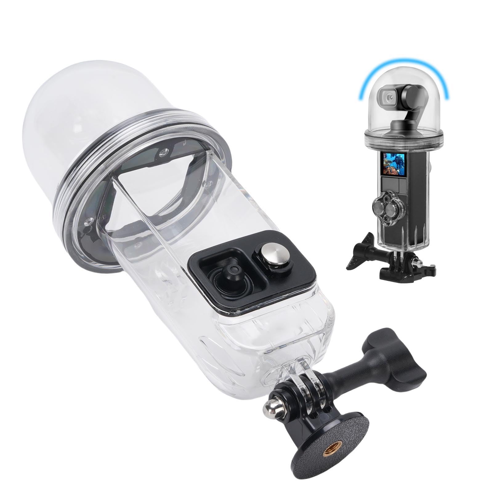 Generic Custodia Subacquea Adatta per 3, Custodia Subacquea per Fotocamera con Imbottitura Morbida Incorporata, profondità 45 M, Pulsanti in Silicone per Regolare L'angolo Dell'obiettivo, Immagini