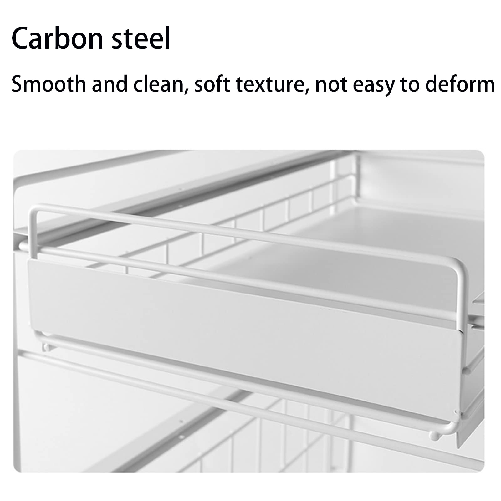 Organizador debajo del fregadero, organizador de mostrador de baño de 2 niveles con cajones de cesta de almacenamiento deslizantes, para baño, cocina, oficina, resistente, antioxidante, negro-pequeño