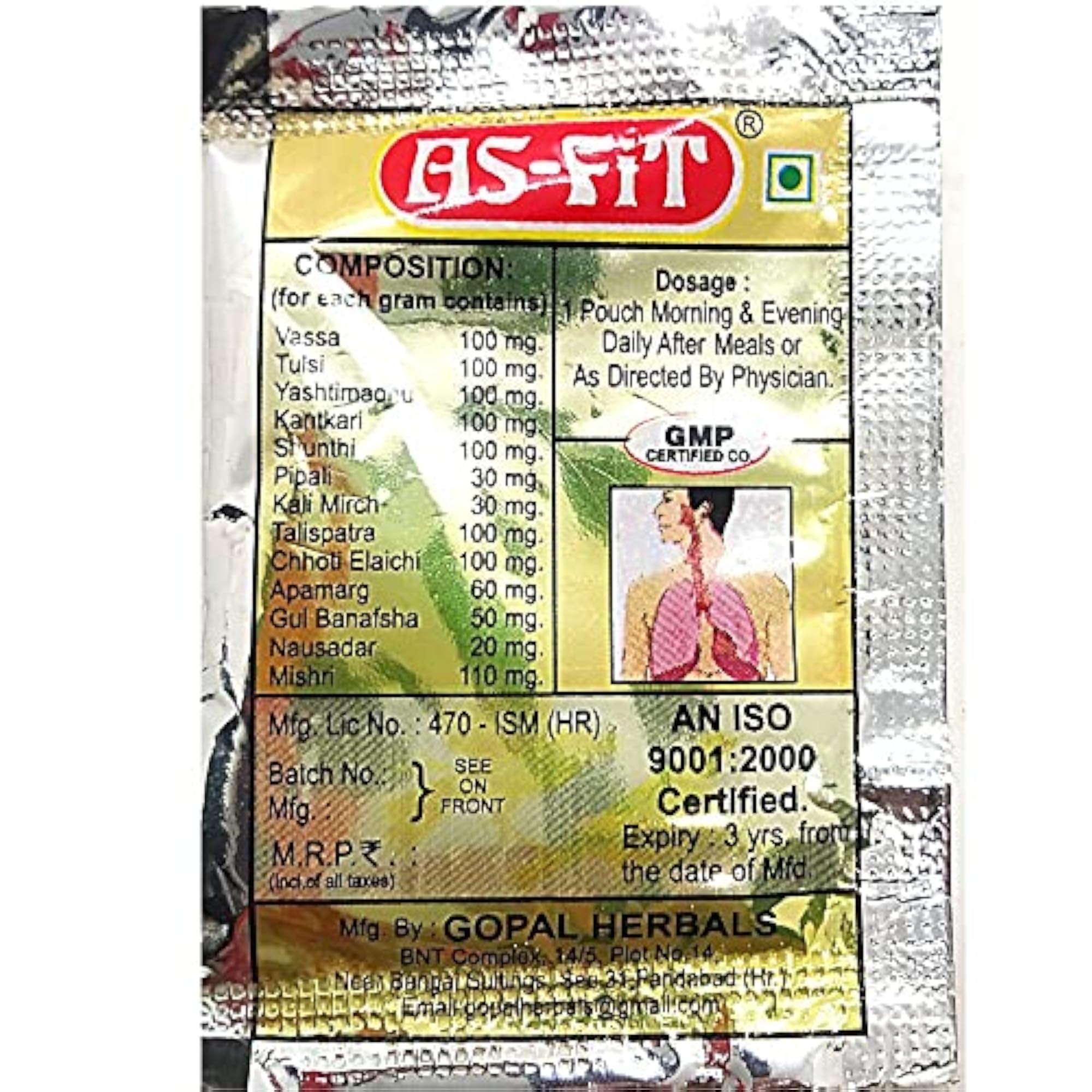 As-Fit Powder - 14 Pouches, Herbal Supplement