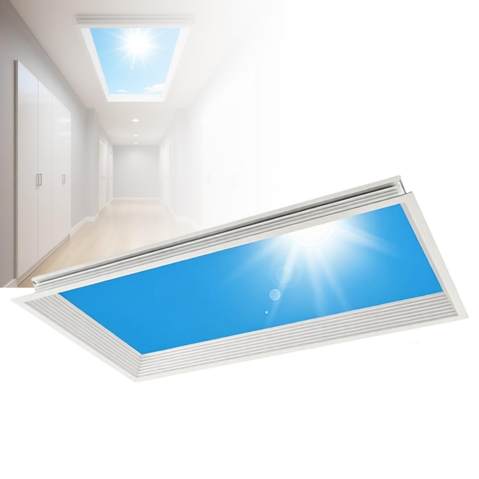 Plafonnier smart blue sky contre le manque de lumière naturelle dans la maison