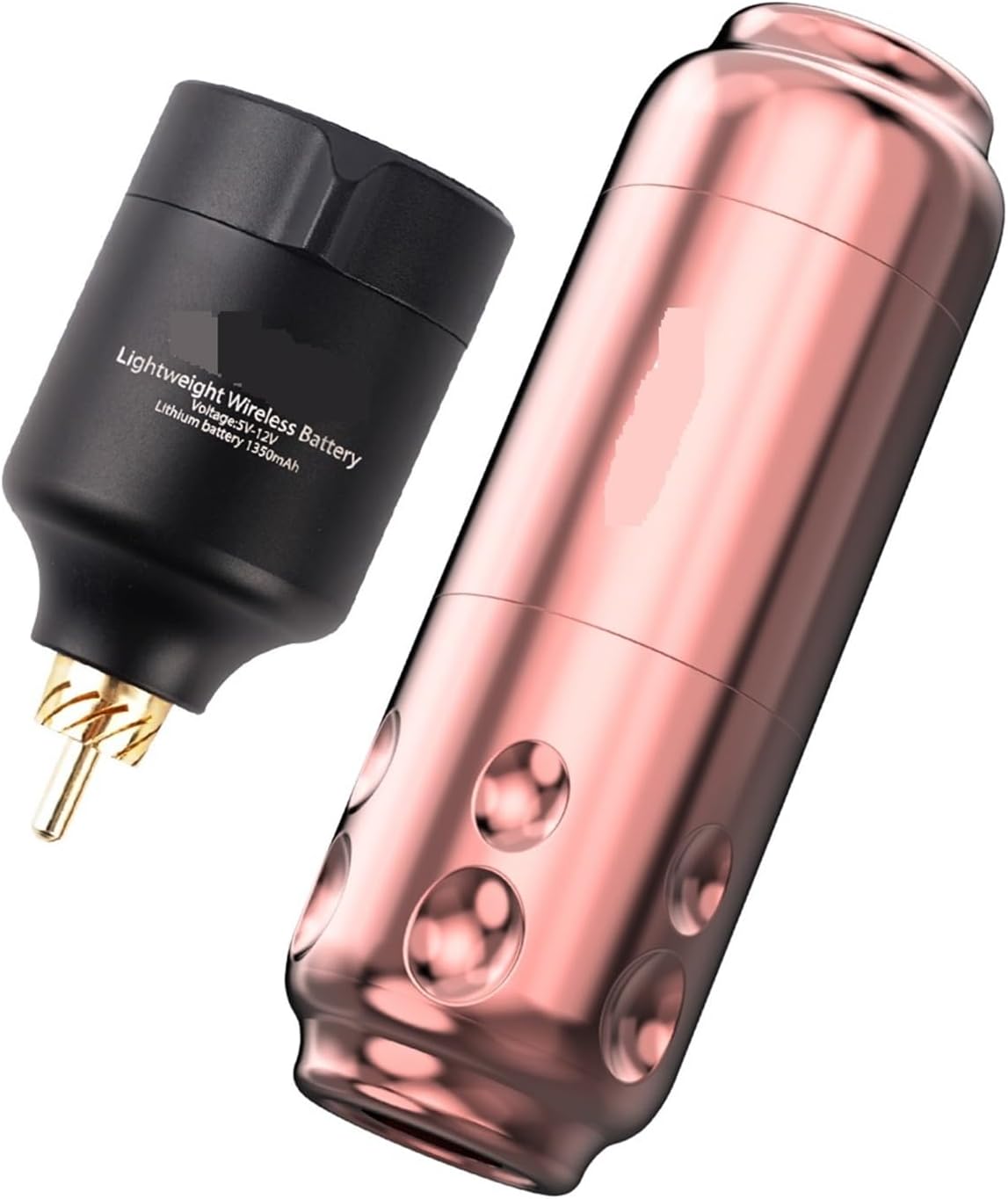 Wireless Battery Brushless Motor Tattoo Machine Kit 4.0mm Stroke RCA Interface Mast T1 Rechargeable LCD Set Easy to Use(Rose Gold Set)