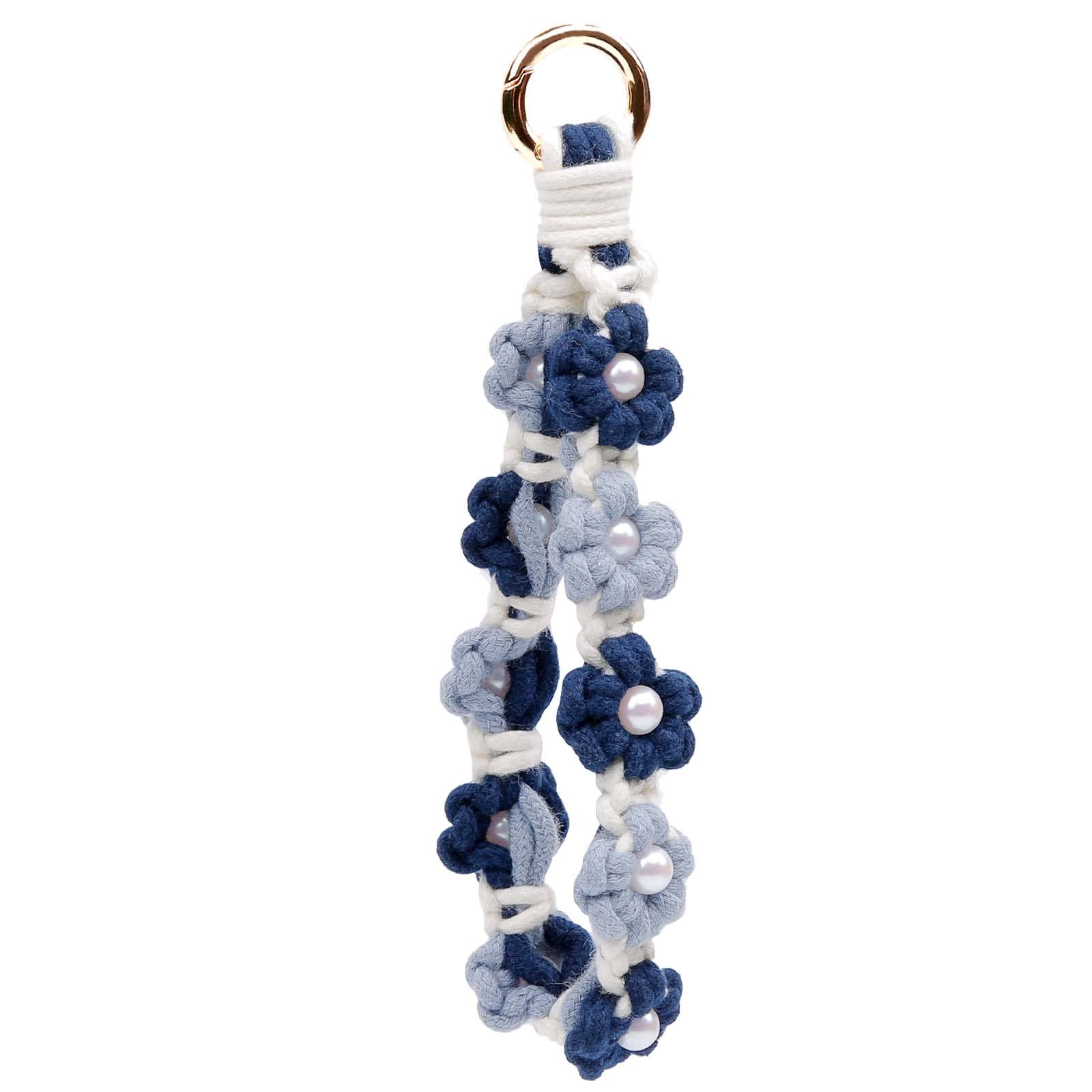 elephtree Boho Macrame Keychain Wristlet Keychain Weave Exquisite Keyring Holder Bracelet Handmade Wrist Lanyard for Women