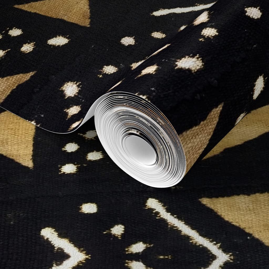Spoonflower Commercial Grade Wallpaper 27ft x 2ft - Mudcloth West Africa Afrocentric Traditional Wallpaper