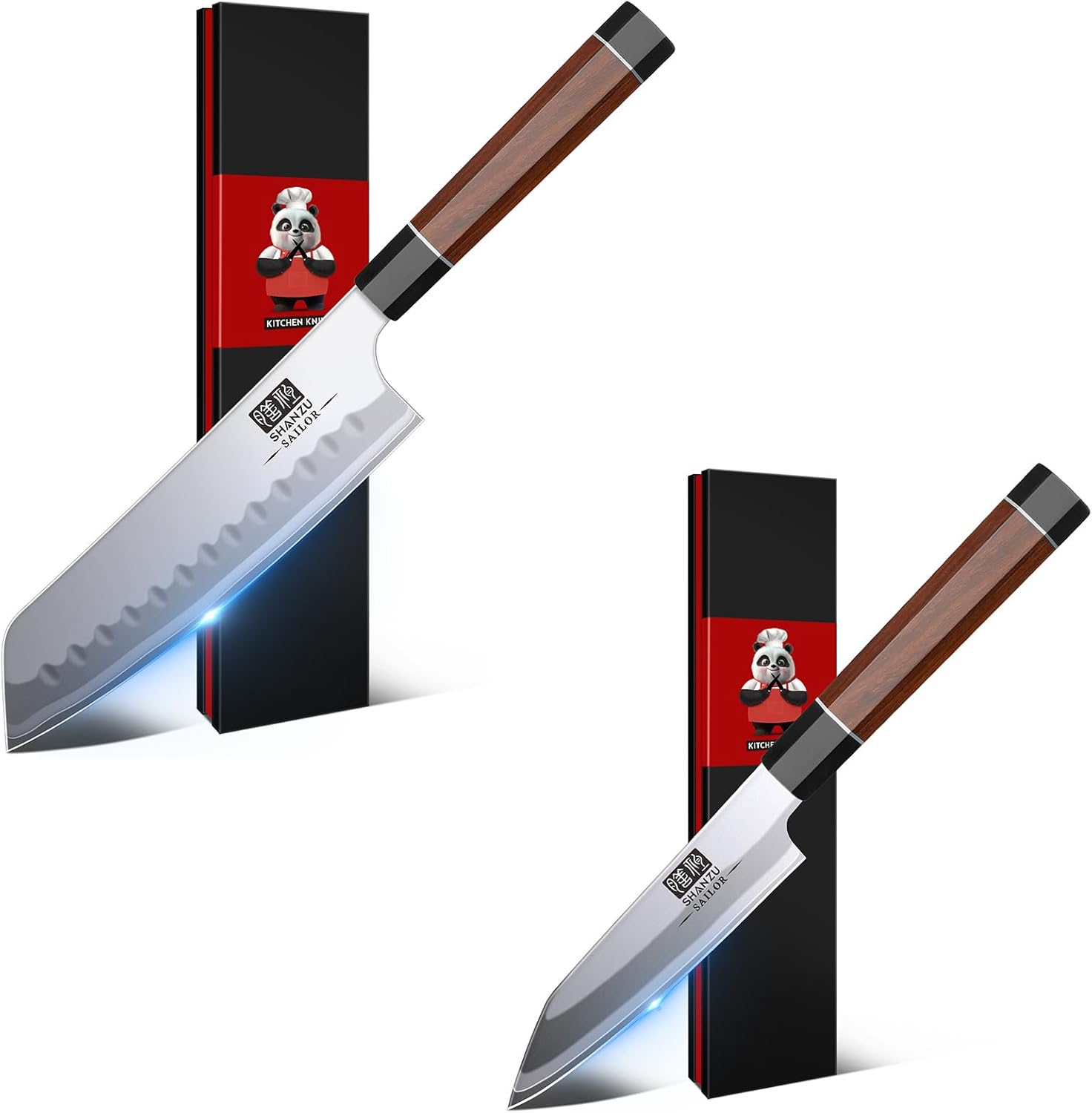 SHAN ZU 7 Inch Santoku Knife & 3.75 Inch Paring Knife