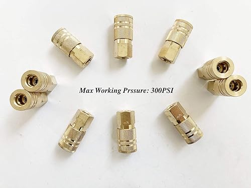 Miniatura 2 de Acoplador industrial hembra de latón de 14 pulgadas, accesorios de manguera de aire, roscas hembra de 14 pulgadas, acoplador de aire de conector