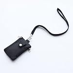 CHENSPRX Minimalist RFID Blocking Small Wallet with ID Window,WaterResistant Zip Id Case Wallet with Lanyard Keychain for Cards,Cash,Travel,Women,Men, GreenOnion+DarkGreen