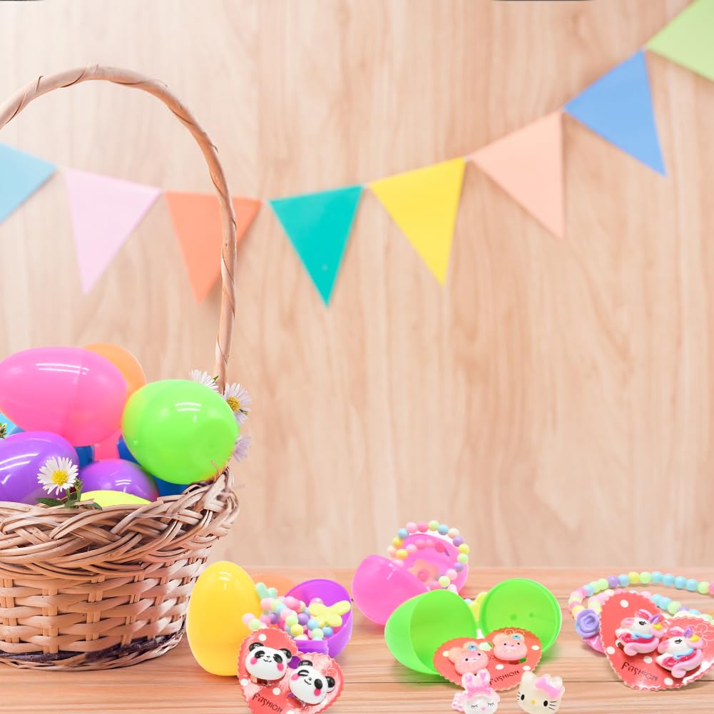 96 Pièces Oeufs De Pâques Jouets Remplis Bracelets Rings Barrettes - Cadeaux Filles Enfants Remplissage Panier Pâques