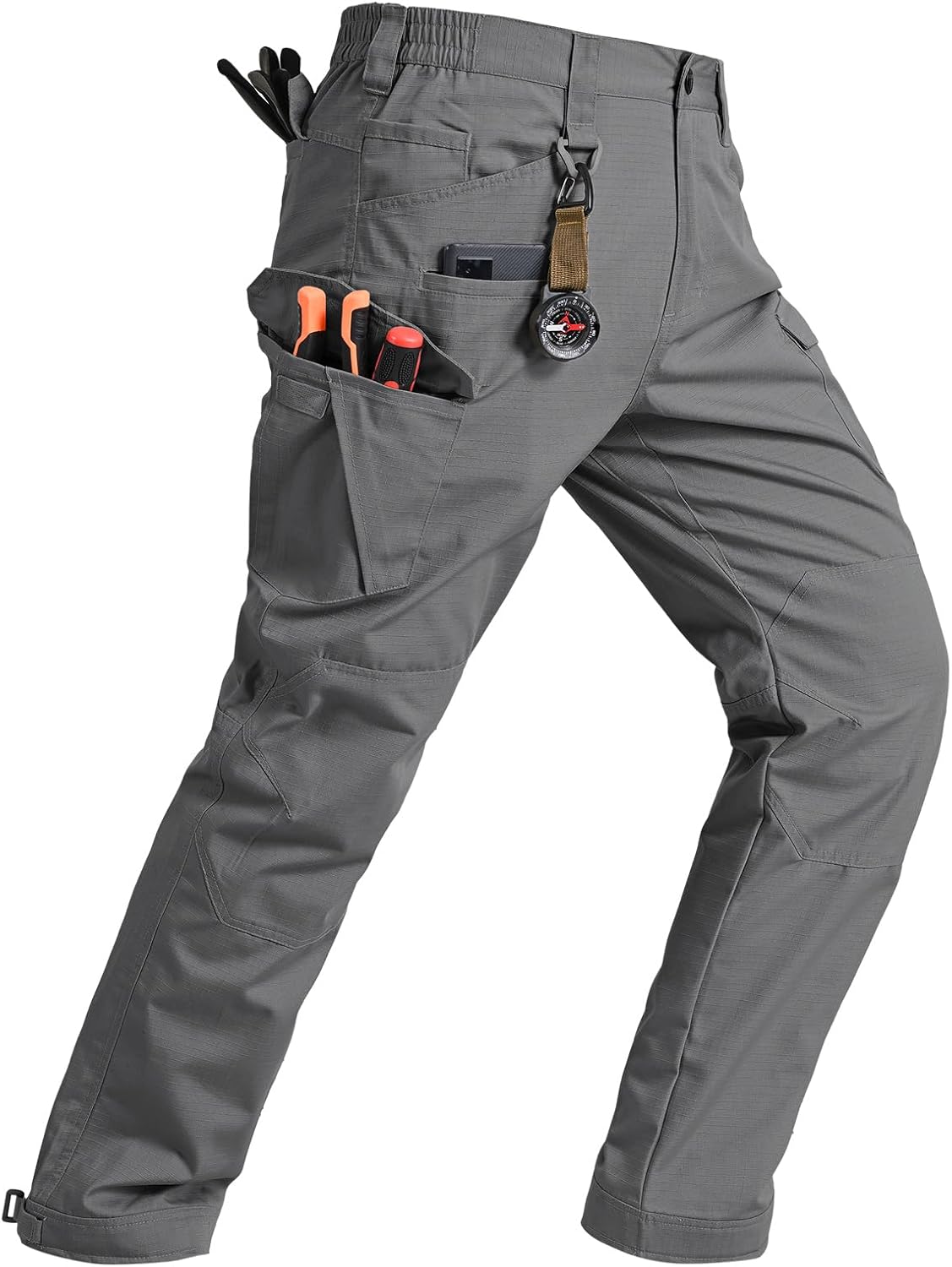 TBMPOY Men's Water Resistant Cargo Work Pants Ripstop Tactical Hiking Military Construction Outdoor Pants 10 Pockets