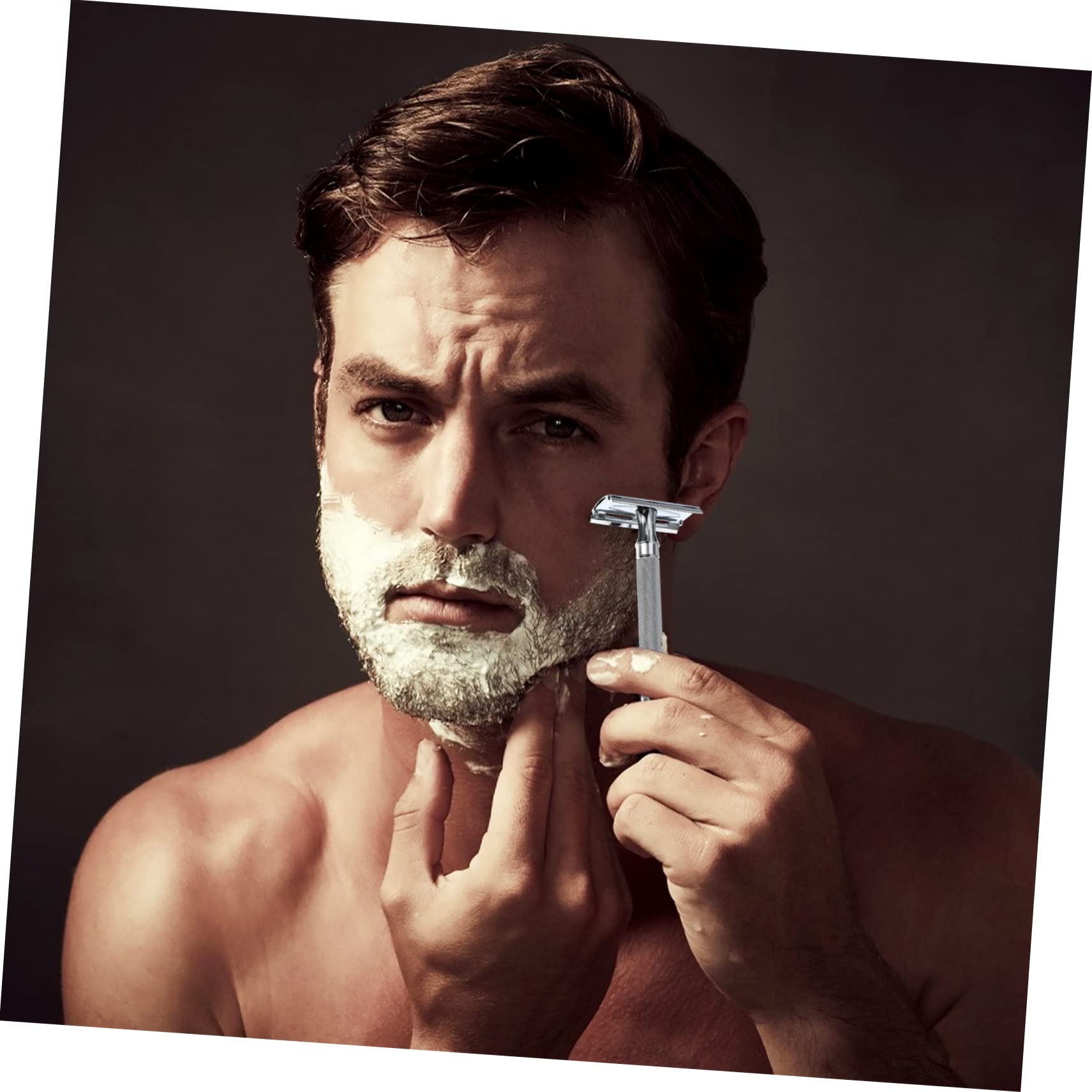 3pezzi Rasoio Di Sicurezza Manuale Con Manico Ergonomico Rasoio Per Barba Riutilizzabile e Durevole Strumento Da Per Rasatura Precisa e Sicura Design Facile Da Pulire