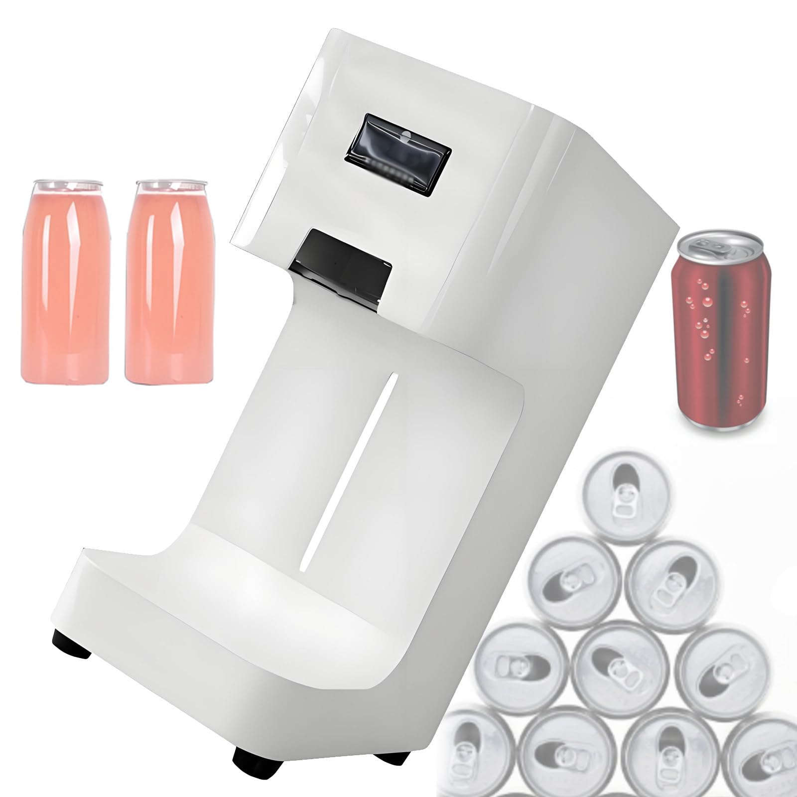 AYCDL Commercial Soda Can Sealer with Smart Counter, Seaming Device for Aluminum and Plastic Cans, Drink Can Seamer Tool for Efficient Sealing