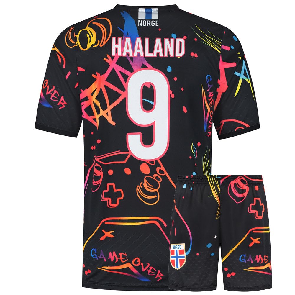 Norwegen Fußball Trikot Set Haaland - Gaming - Kinder und Erwachsene - Jungen - Herren - Sportsachen - Geschenke - Sport t Shirt - Sportbekleidung