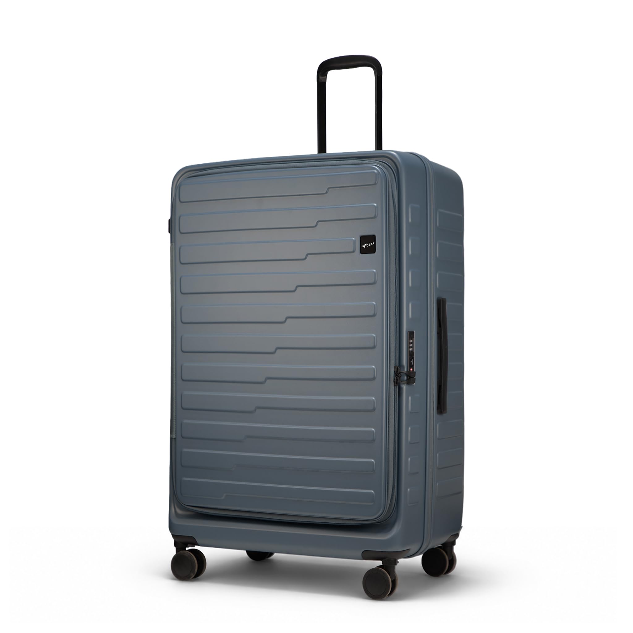 F Gear Sedona Large 79cm German Polycarbonate Hard Luggage|Japanese Hinomoto Silent Wheels |Expandable Check-in Suitcase Travel | Wet Pocket, TSA Lock, Anti-Theft Zipper|Taupe (Stone Blue)