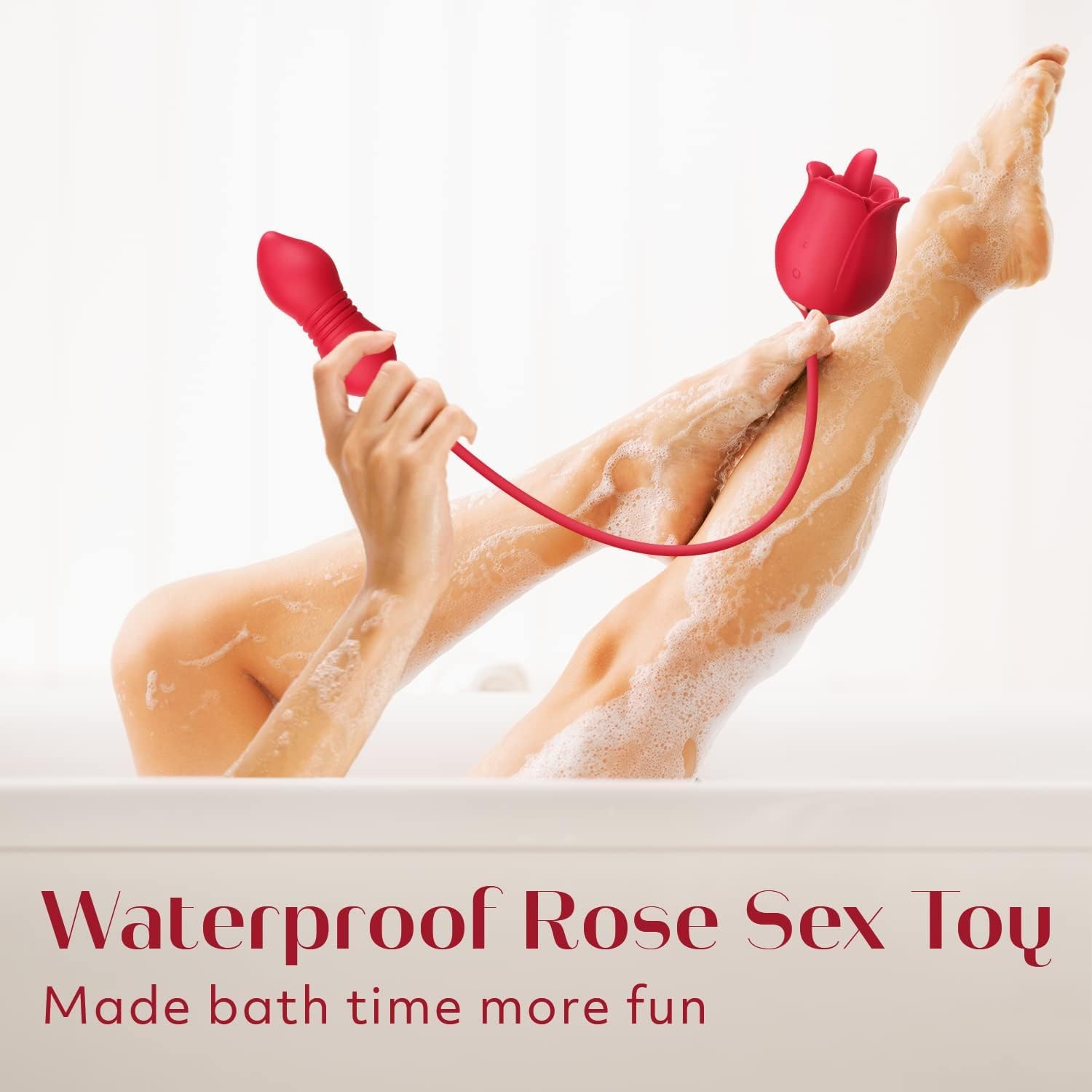 Sex Toys Rose Vibrator Dildo - MOOLIGIRL 4IN1 Adult Toys for Women with 9 Tongue Licking & Thrusting Dildos G Spot Vibrators, Anal Rose Sex Toy Nipple Clitoral Stimulator Licker for Female Couples