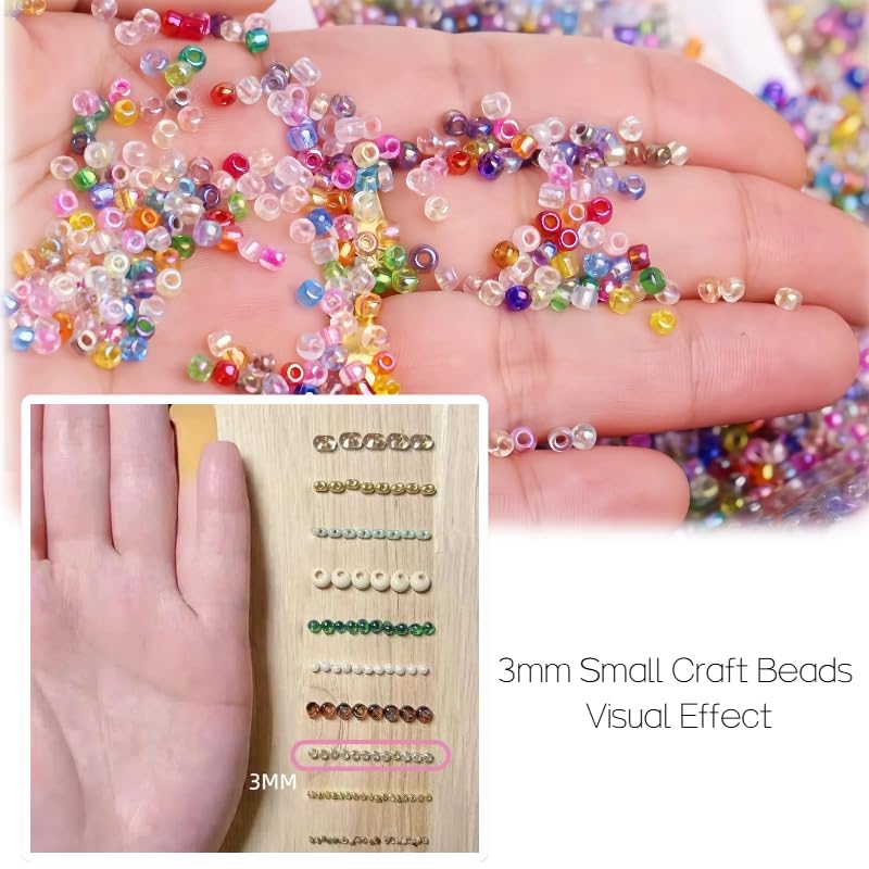 75grams Gold Seed Beads Small Glass Bead 3MM Seed Beads for Bracelet Making Jewerly Making Embroidery Beading - Image 3