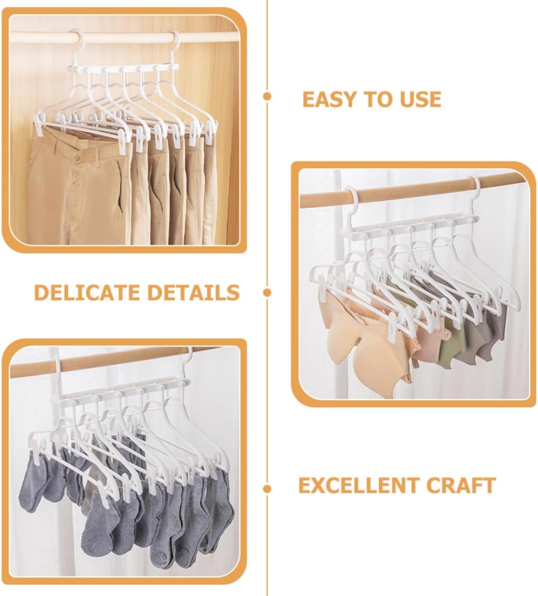 Foldable Clothes Drying Rack for Efficient Clothes Drying White Plastic Coat Hanger Household Hanger Easy to Use with Extendable Design for Traveling and Home