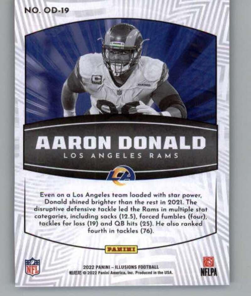 Miniatura 2 de 2022 Panini Illusions Operation Detonation #19 Aaron Donald Los Angeles Rams NFL Football Trading Card