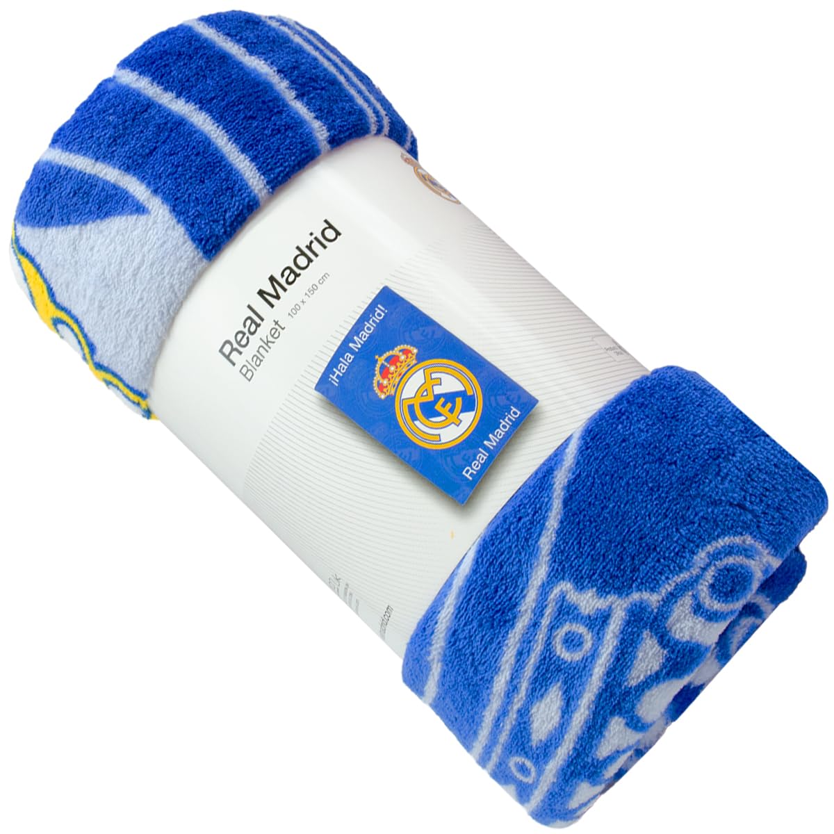 Ms Móvil Shop Blue Real Madrid Coral Blanket 100 × 150 Cm | Official And Licensed | Soft, Light And Warm Fabric | Ideal For Sofa, Bed Or Travel Amateur And Children | Official Product Rmcf