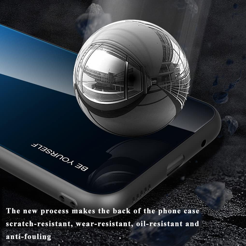 SEAHAI Cover In Vetro Per Xiaomi Redmi Note 11S/Note 11 4G: Custodia Sottile Color Gradiente Blu, Antiurto E Resistente Ai Graffi