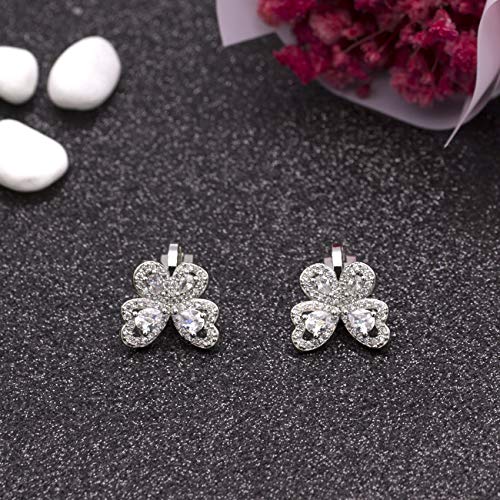 YOQUCOL Butterfly shape Cubic Zirconia Crystal Clip On Earrings Non Pierced Silver Stud for Women3
