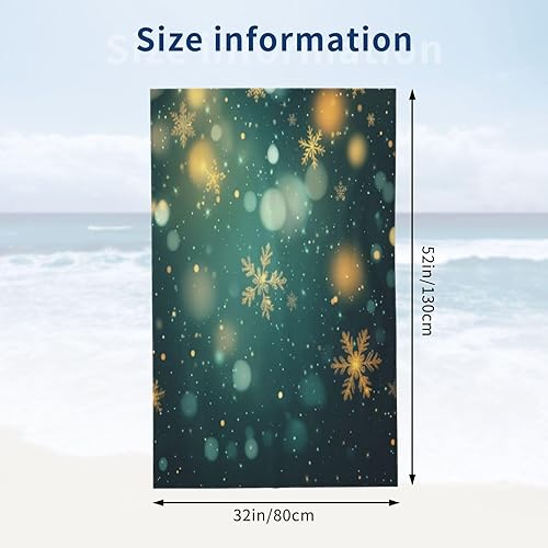 Miniatura 82 de DADABULIU Bath Towel Christmas Red Snowflake Xmas Beach Towels Soft Absorbent Washcloths Quick Dry Luxury Hotel Quality Towelling for Adults Kids