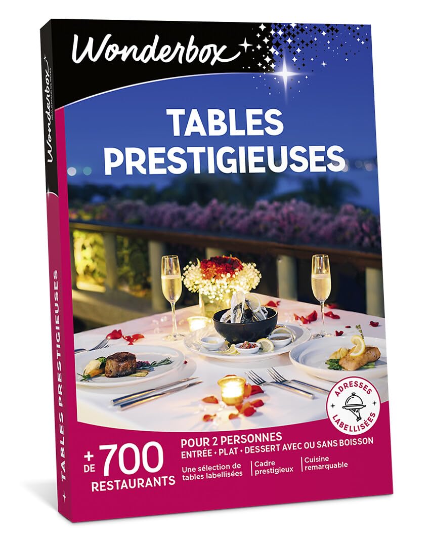 Wonderbox - Coffret Cadeau - Tables PRESTIGIEUSES – 700 Tables labellisés, Cuisine raffinée