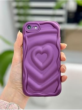 3d Embossed Matte Heart Silicone Case Compatible with Go Accessory Iphone 7-8 - SE 2020