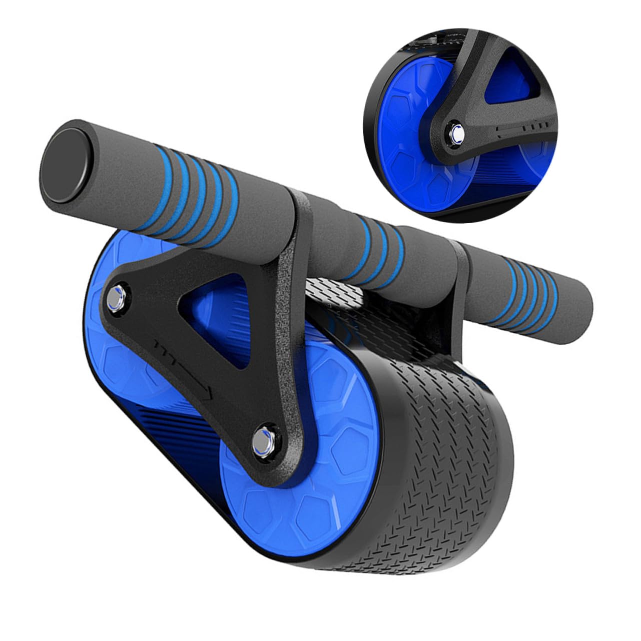 Didiseaon Ruota Addominali Fitness Automatica con Ritorno Trainer Addome Stabile per Esercizi Addominali Completi Attrezzo Palestra per Principianti e Professionisti Blu