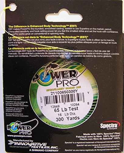 Power Pro Spectra - 300 Yd. Spool - 65 Lb. - Hi-Vis Yellow #TOP1
