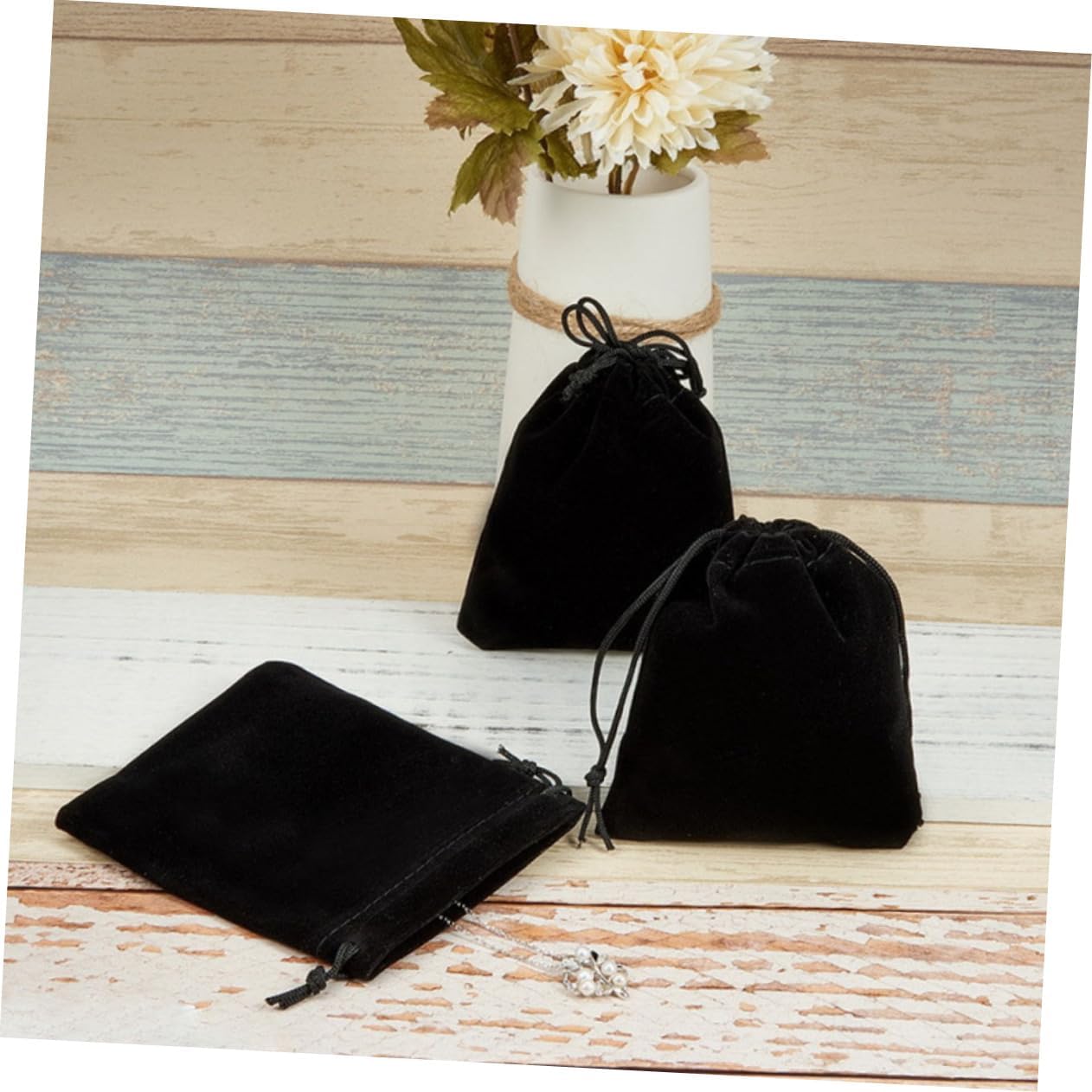 ABOOFAN 50pcs Drawstring Bags Jewelry Storage Pouches Multi-functional Cord Bags for Earrings Necklaces Bracelets Travel Use image 4