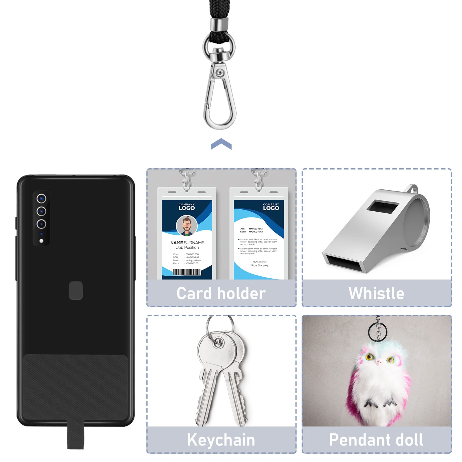 Lanère Bandoulère Bretelles Porte-clés Réglable Corée Longue Corde