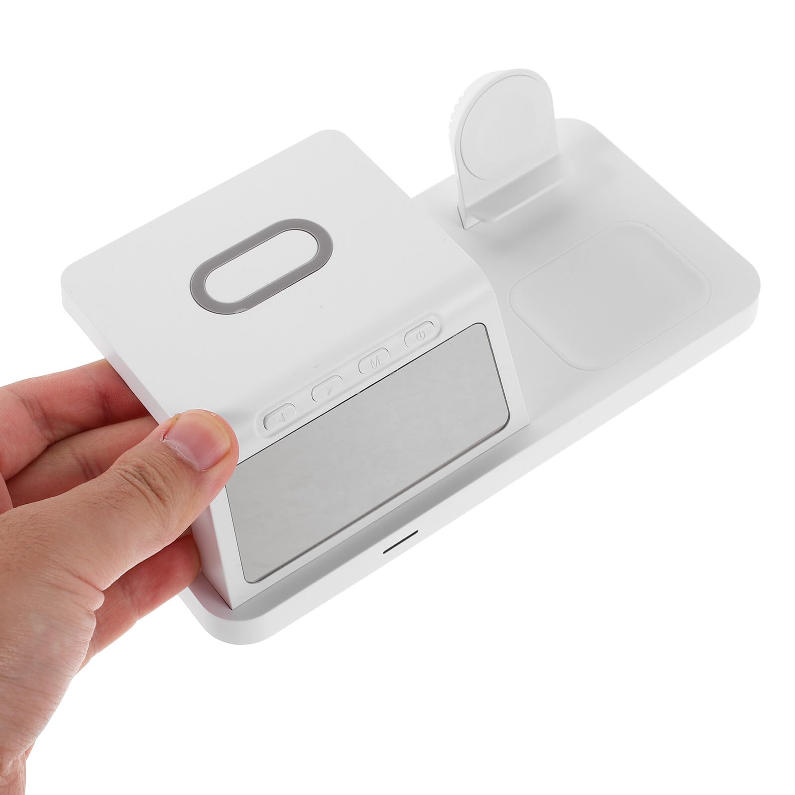 jojofuny 15w Cargador Inalámbrico de Escritorio con Reloj de Carga Inalámbrica Base de Carga Rápida para Múltiples Dispositivos de Mesita de Noche para Uso Doméstico