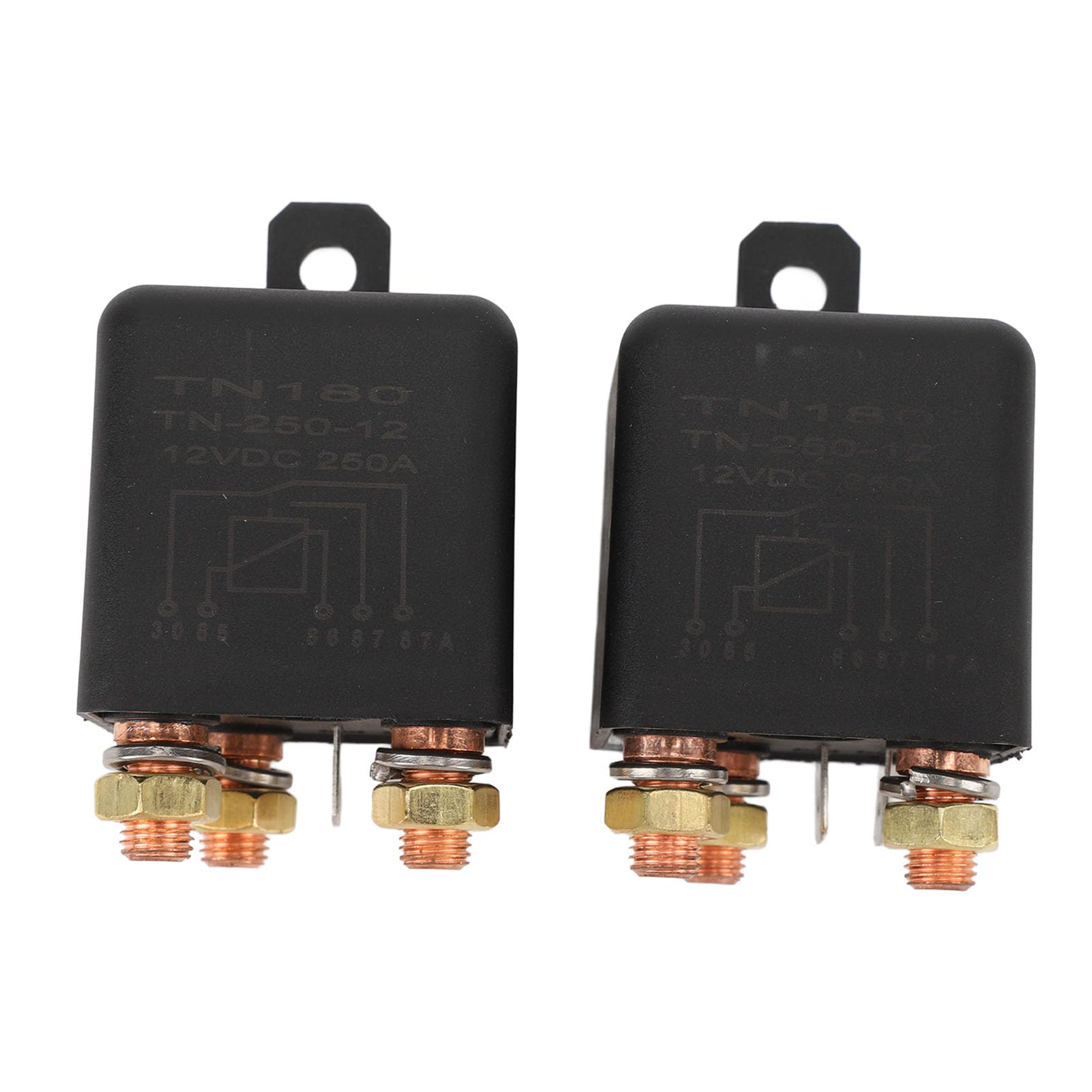 Drfeify Interruptor de relé de 5 Pines para Automóvil Relé de Carga Dividida de Metal ABS 12 V 24 V 250 A con Clavija de Desconexión de 0,1 S Pasador de Pie para Control de Potencia de Arranque y